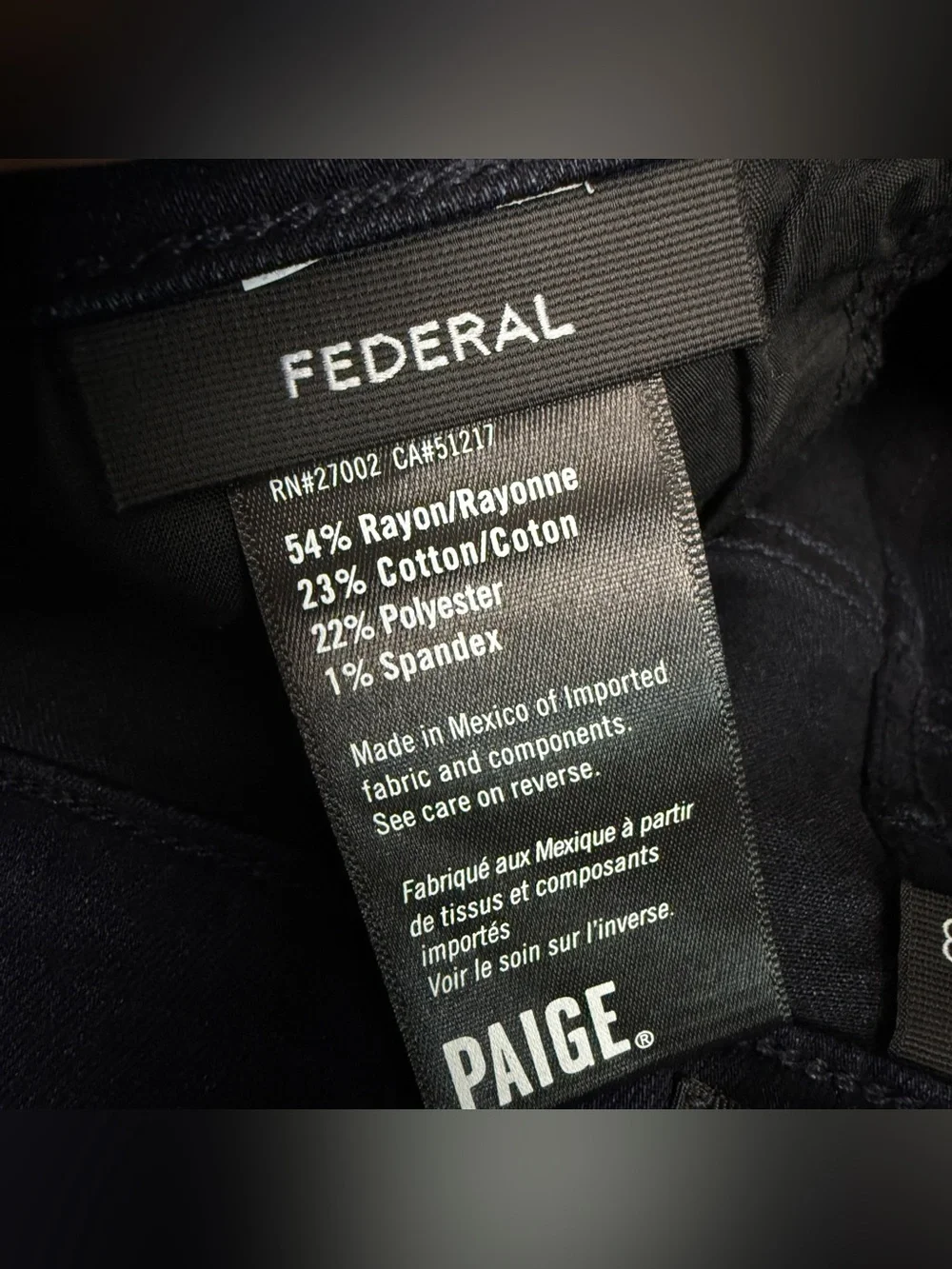 Paige Inkwell Dark Wash Federal Slim Jeans